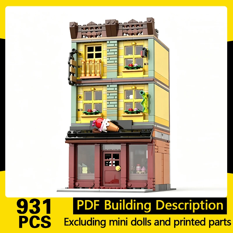Magical Movie Model MOC Building Bricks Ice Cream Parlor Modular Technology Gifts Holiday Assemble Children Toys Suit