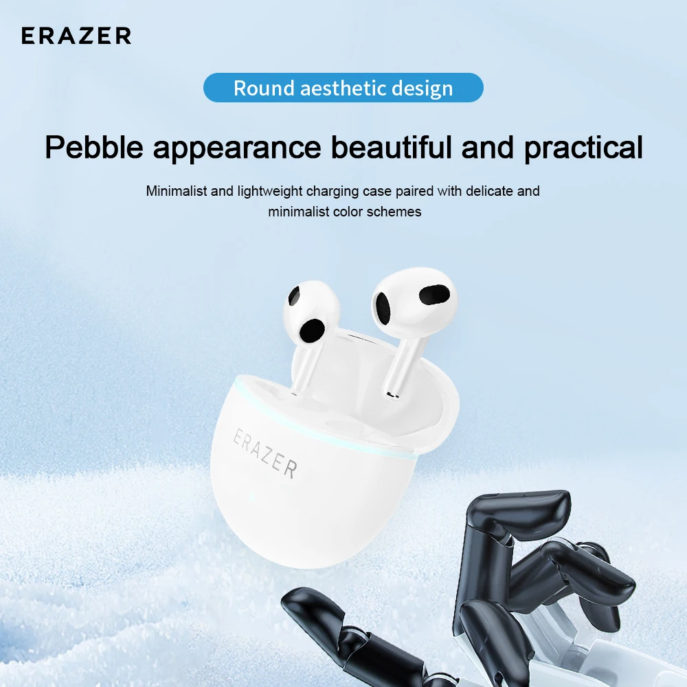 ERAZER-HT68 Беспроводные полувкладыши Bluetooth 5,4 Быстрое подключение Интеллектуальные наушники с шумоподавлением Удобно носить