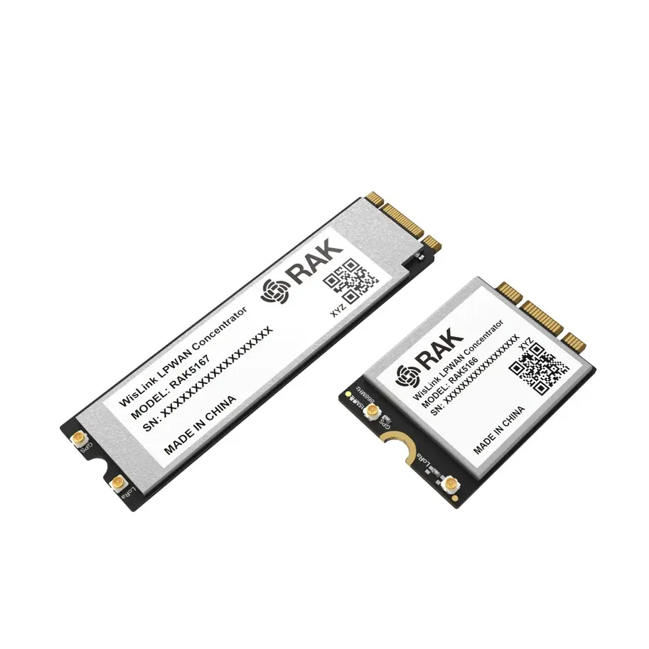 وحدة المكثف RAK5166/RAK5167: ابتكار عامل الشكل M.2 لـ LoRaWAN ®   التطبيقات، SX1303 LoRa Core (USB، GPS، LBT)