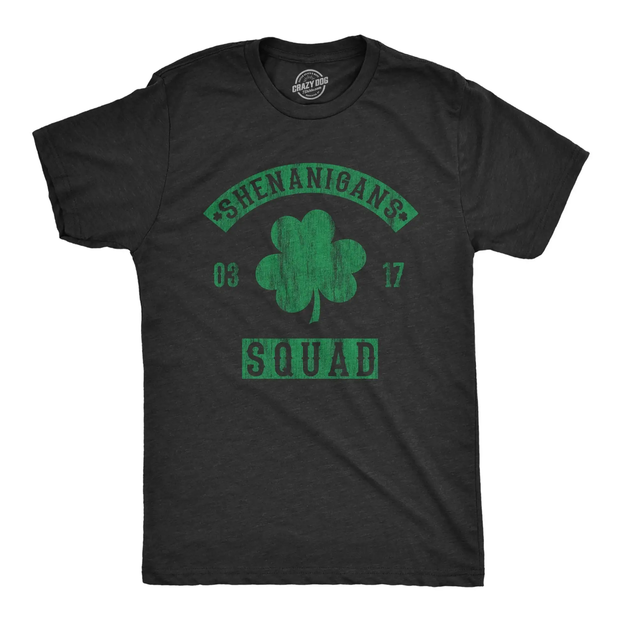 Shenanigans Squad Saint Patricks Day T Shirt Lucky Green Shamrock Clover Funny Mens