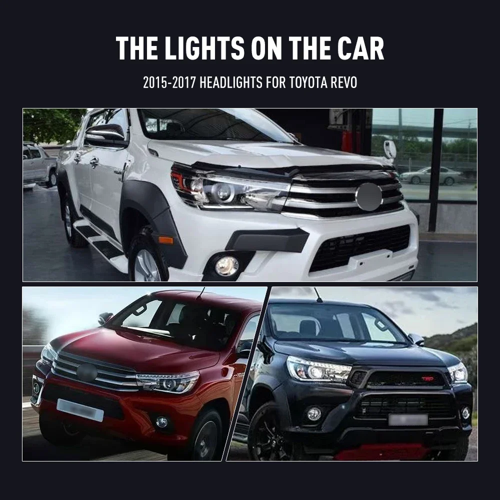 トヨタ レボ 2015-2017用 LEDカーヘッドライトアセンブリ カースタイリング ヘッドランプ DRL チューニングライト プラグアンドプレイ LEDヘッドライト