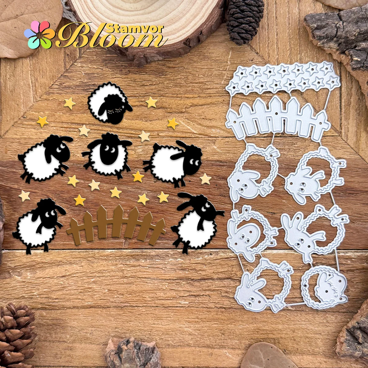 Original schöne kleine springende Schafe Metall-Stanzformen für Scrapbooking, dekorative Prägung