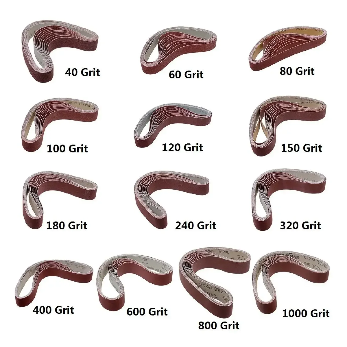 10Pcs 740*40mm Sanding Belts 40-1000 Grits Sandpaper Abrasive Bands For Belt Sander Abrasive Tool Wood Soft Metal Polishing