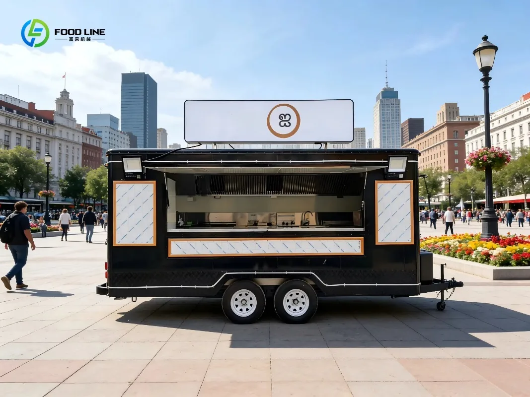 Mobile Concession Food Truck Trailer Fully Equipped Kitchen for Hotdog BBQ Fast Food Service Custom