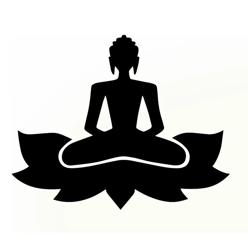 Car Sticker Personality Buddha Zen Yoga Vinyl Car Motorcycle Bumper Rear Window Body Decorative Decal Waterproof Sunscreen,15cm