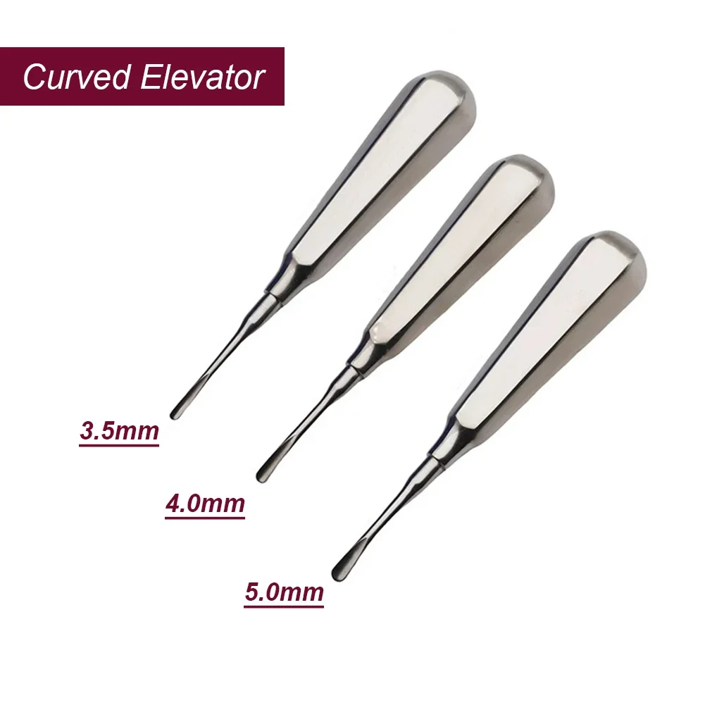 Stainless Steel Dental Elevator Straight Curved Cryer Stump Apex Tooth Extraction Root Tip Pick Tool Dentist Surgical Instrument