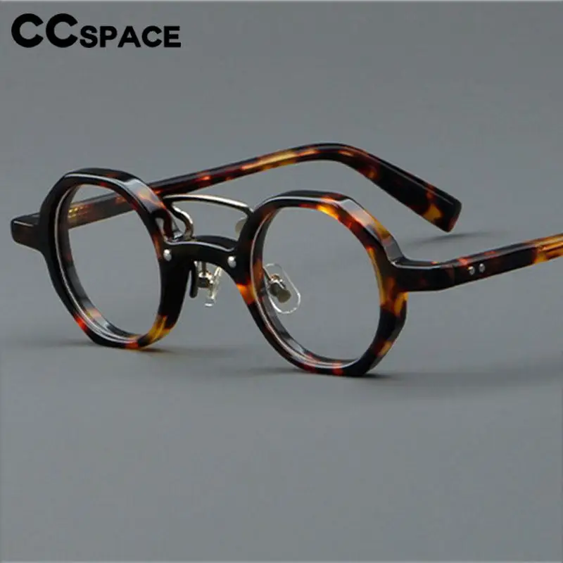 57057 Small Frame Round Acetate Optical Eyeglass Men Women Colorful Stripe Reading Prescription Spectacles Frame