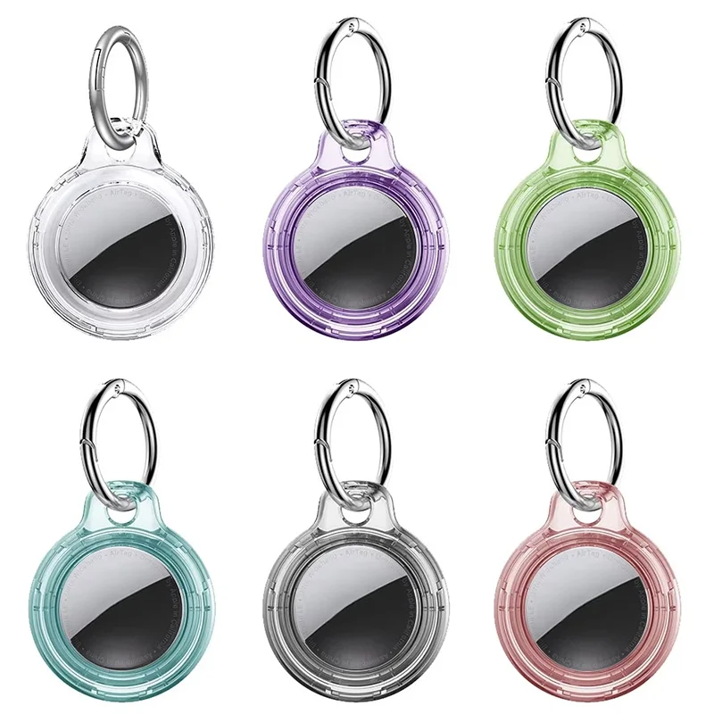 Transparenter Hartschalen-Schlüsselanhänger für Apple Airtags, Schutzhülle, Tracker-Zubehör, wasserdichter Air Tag-Schlüsselanhängerhalter