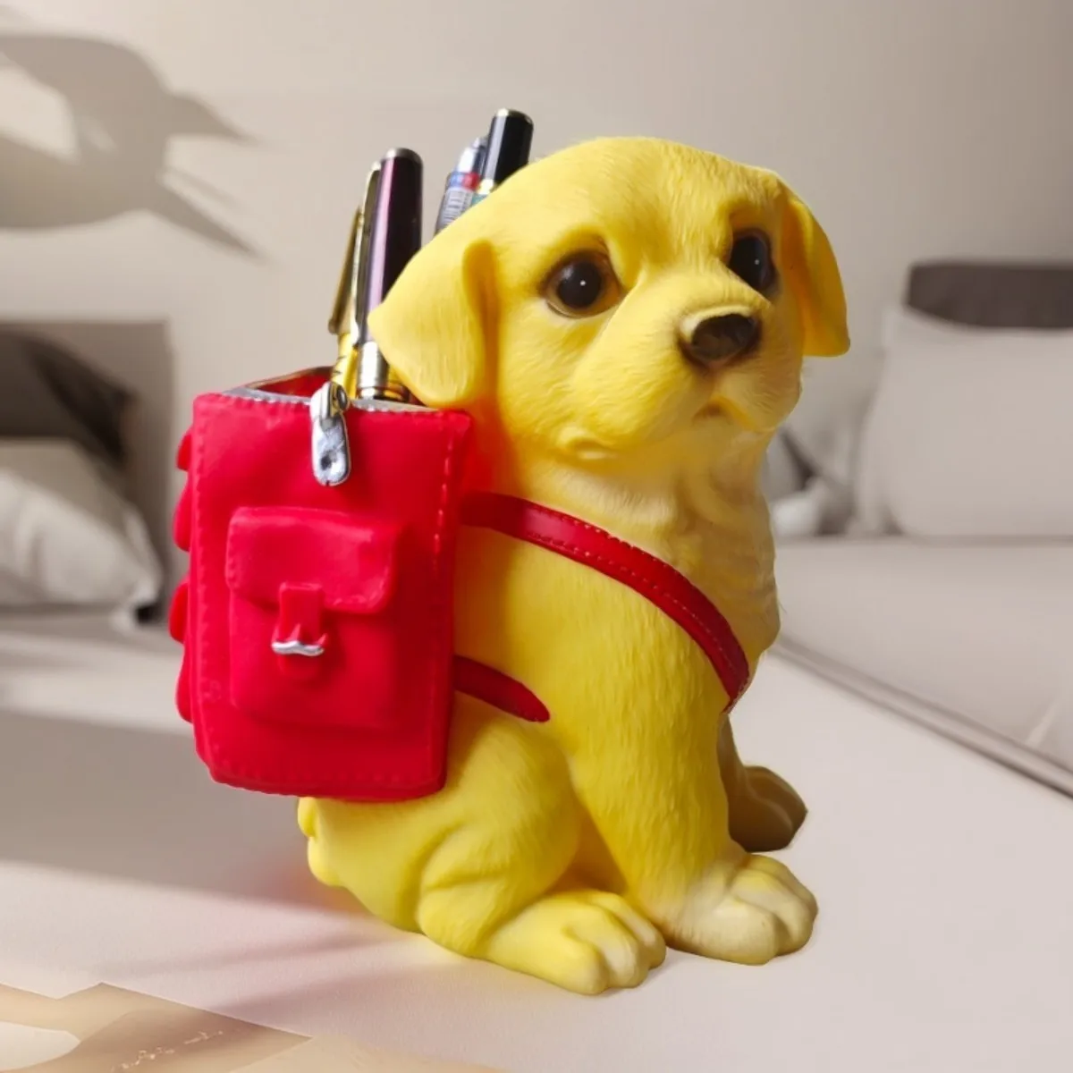 Cute Dog Pen Holder - Desk Organizer & Money Bank, Multifunctional Stationery Storage Decor for Office, School & Home