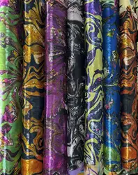 Glossy Silk Fabric High Quality African Metal Silk Somali Dirac Real Silk Fabrics For Women Dress 5 Yards