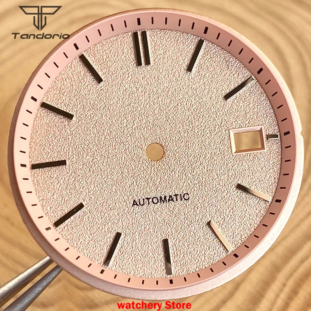 33.5mm Salmon Black Beige Watch Dial Face Classic Replica Silver Marks For NH35AA NH36AA Date Window High-quality Watch Tool Kit