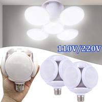 E27 LED Football Bulb Deformable Lights Fan Blade Folding Bulbs  220V 110V Light Bulb Warehouse Garage Light Home Ceiling Lamp