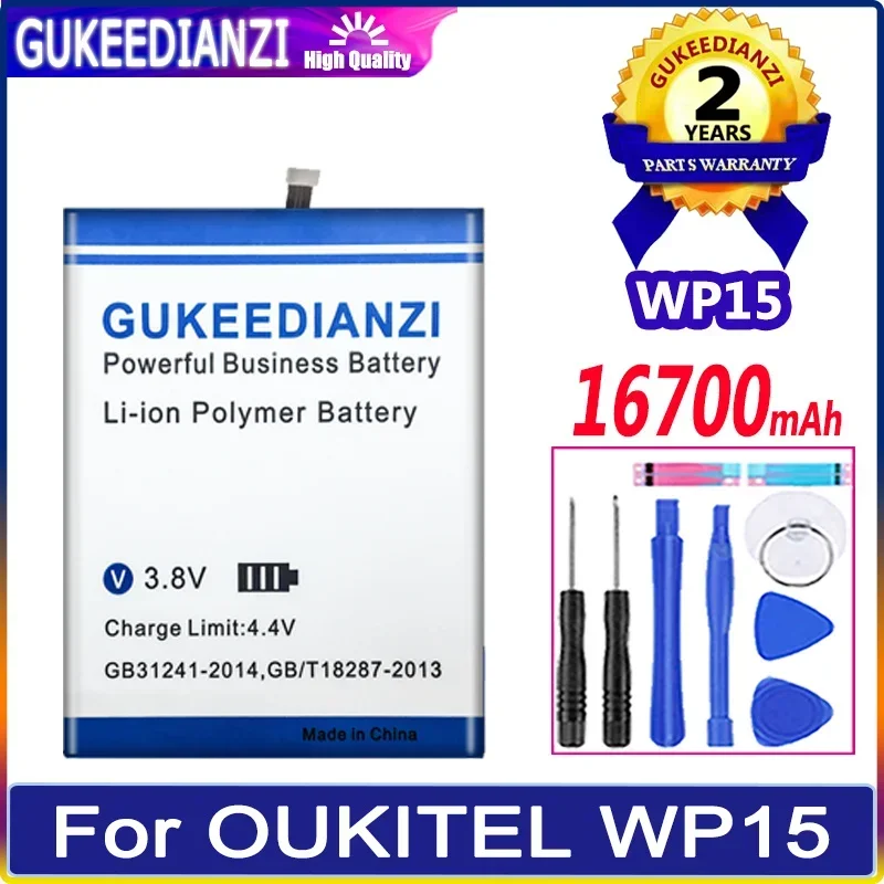 GUKEEDIANZI Battery S89 16700mAh For OUKITEL WP15 Mobile Phone Bateria