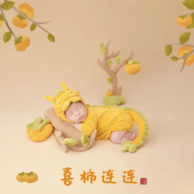 ❤️Newborn Photography Clothing Cute Dragon Hat+Jumpsuit 2Pcs/Set Baby Photo Props Accessories Studio Shoot Clothes Outfits