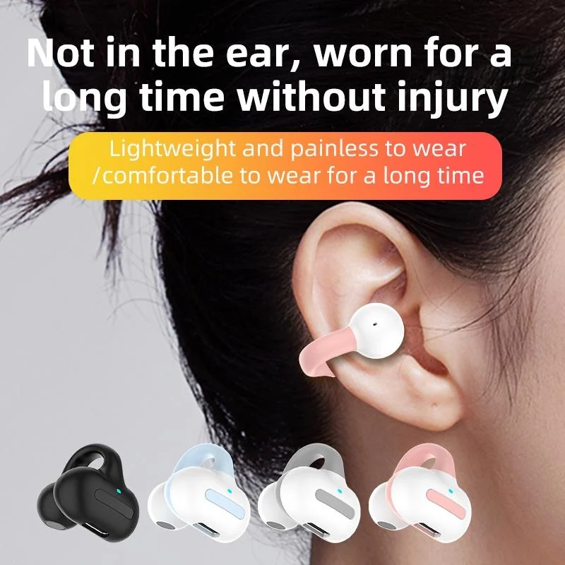 

Painless Wear Ear-clip Single Ear Earphone,TWS Bluetooth5.3 Noise Cancelling Touch Control Earphones with Microphone