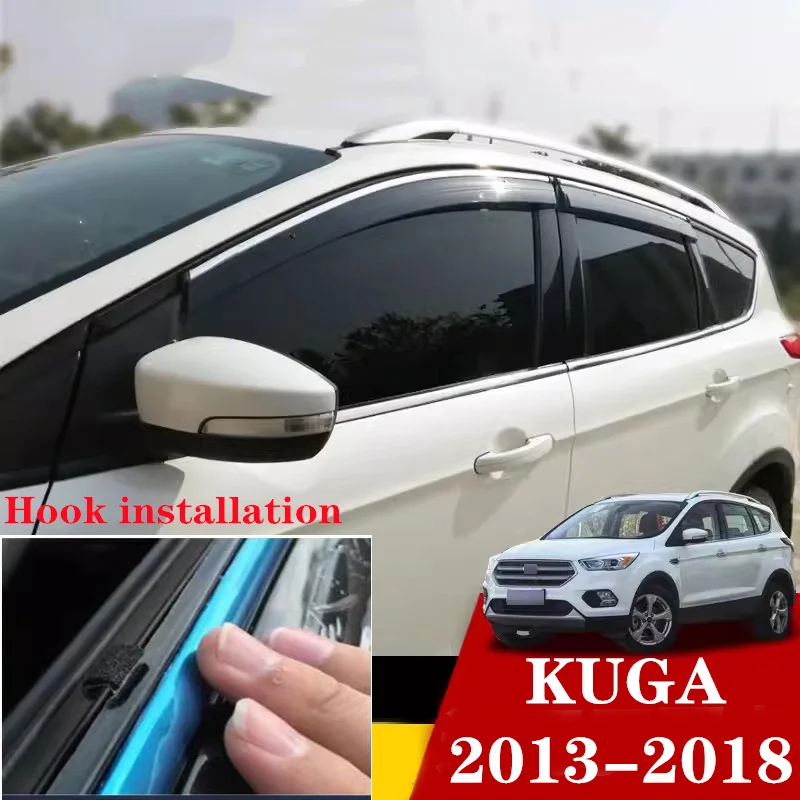 

Козырек для автомобильных окон для Ford Escape Kuga 2013 ~ 2018 2014 вентиляционная дверь ветер солнце дождь бровь дым дефлектор крышка стикер аксессуары