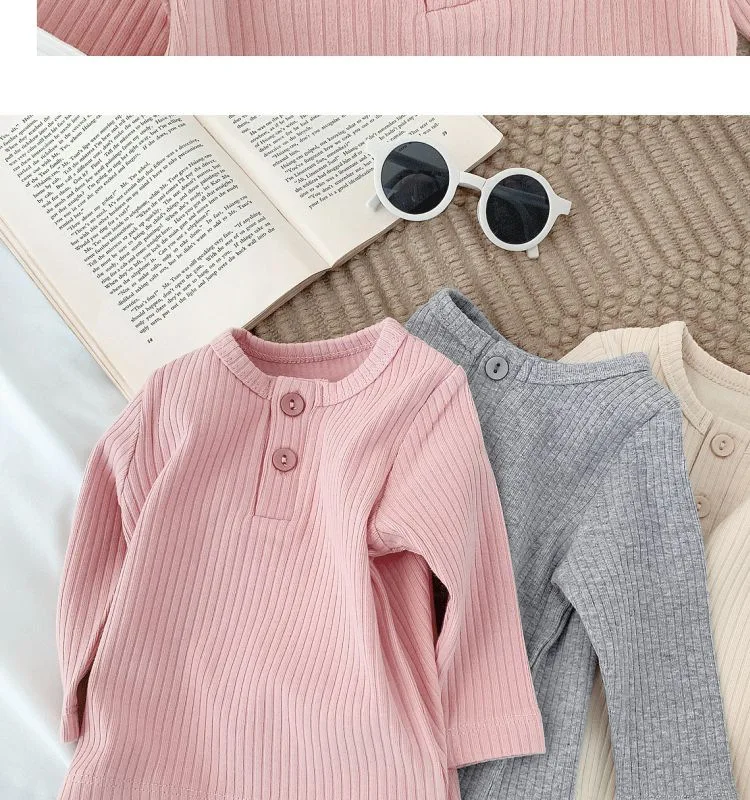 2026 Kinder Mädchen Langarm T-Shirt Frühling 1-6 Jahre Geripptes Stoff-Unterhemd Weiches Basic-Shirt Oberteil Lässige Innenbekleidung – Detail 4