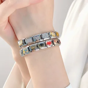 Stainless Hamiship Aço Italian Charm, Spider, Star, Moon, Love, Owl, Jewelry, 9mm, Fashion, DJ003-346, 2024 jewelry 10 main sales pendant star - №3