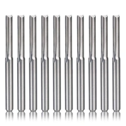 10Pcs 2 Flute Cnc Router Bits 3.175Mm Straight Slot Tungsten Steel Milling Cutter For Wood Plastic