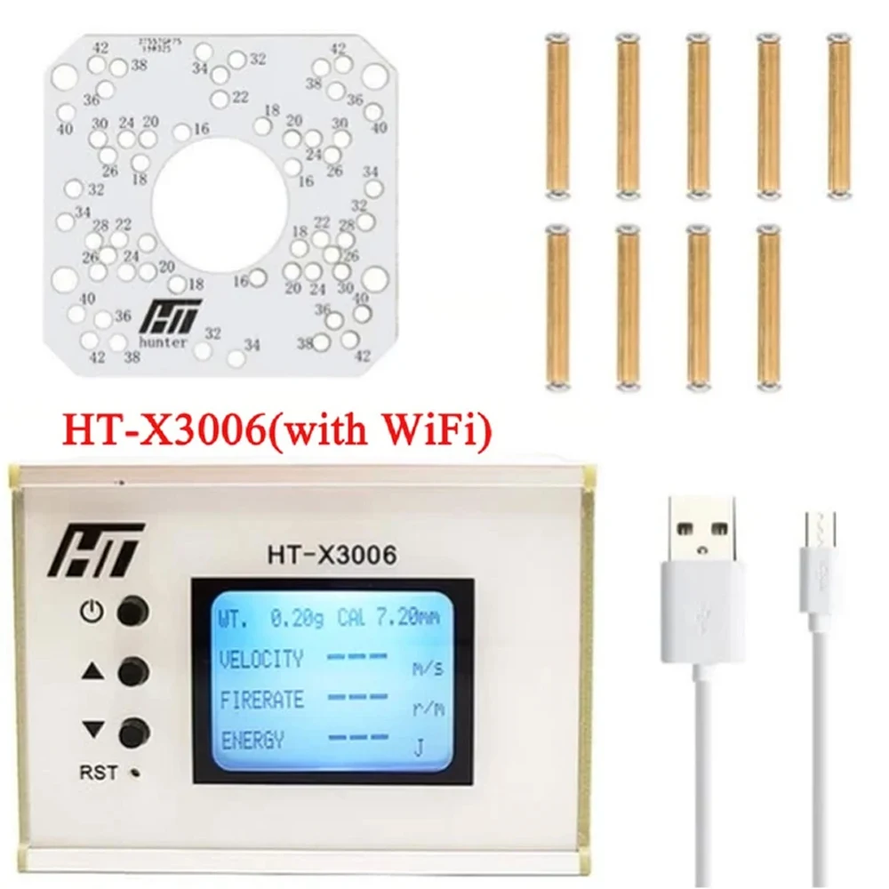 1-999m/s prędkościomierz do strzelania prędkościomierz kulą pomiar prędkości energii fotografowania chronograf pocisk Tester prędkości HT-X3006