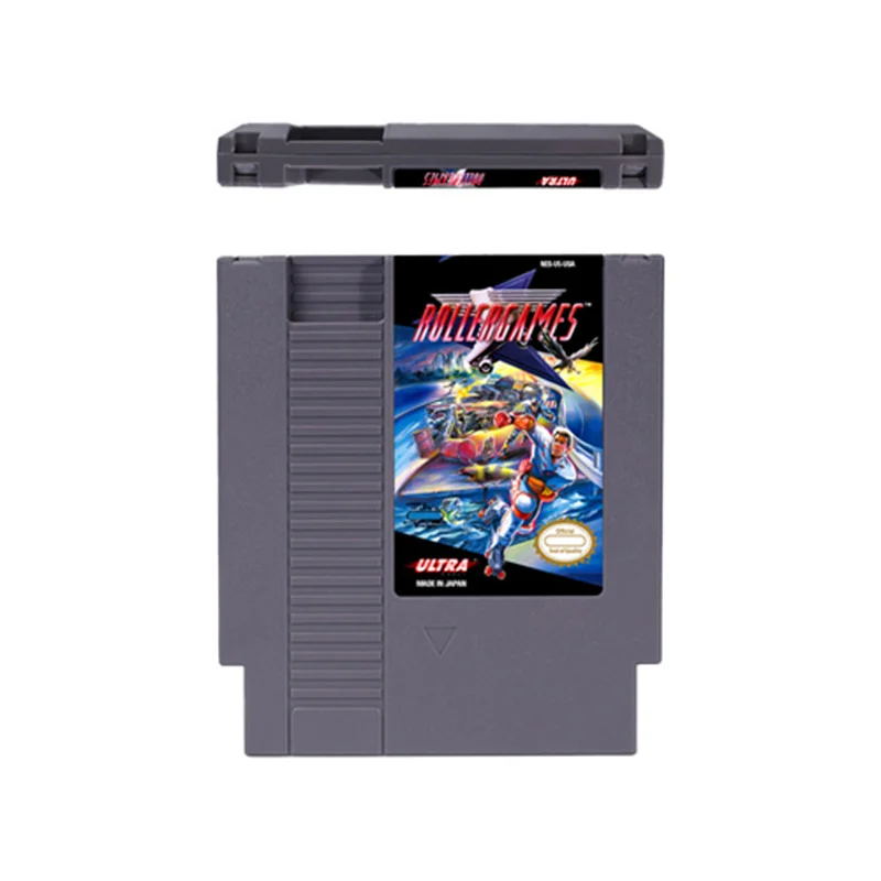 خرطوشة ألعاب فيديو Rollergames ، مناسبة لوحدة التحكم 8 بت NES ، 72 دبابيس