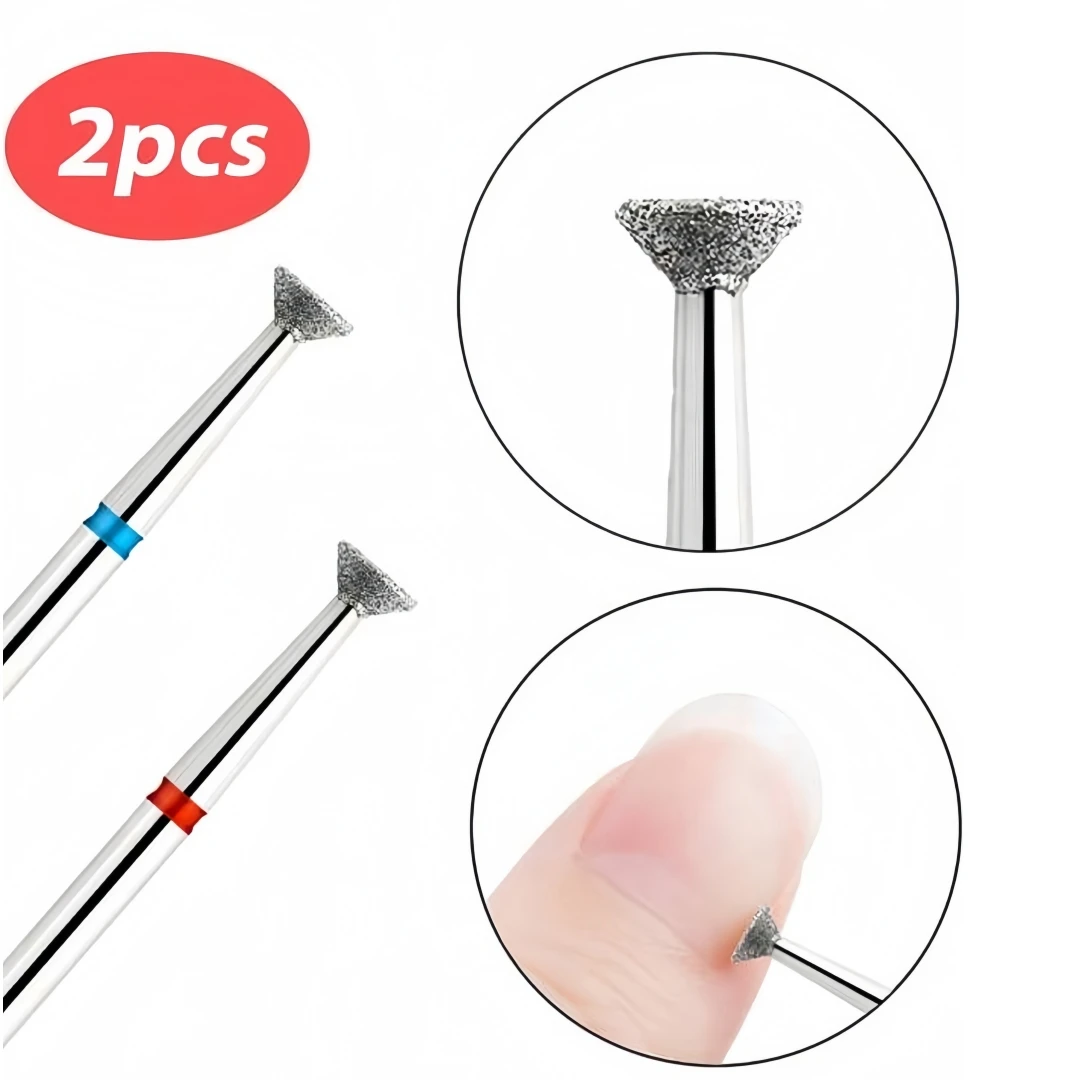2 قطعة غرامة الماس مسمار لقمة ثقب لهب شكل المطاحن الروسية بشرة نظيفة لدغ الكهربائية مانيكير التدريبات الأظافر اكسسوارات #1