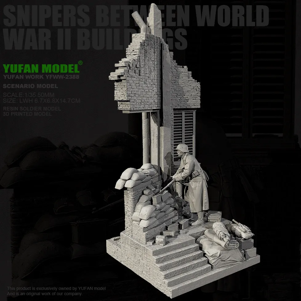 1/35 Resin soldier kit white mold needs to be assembled and colored by oneself   YFWW-2388+3D