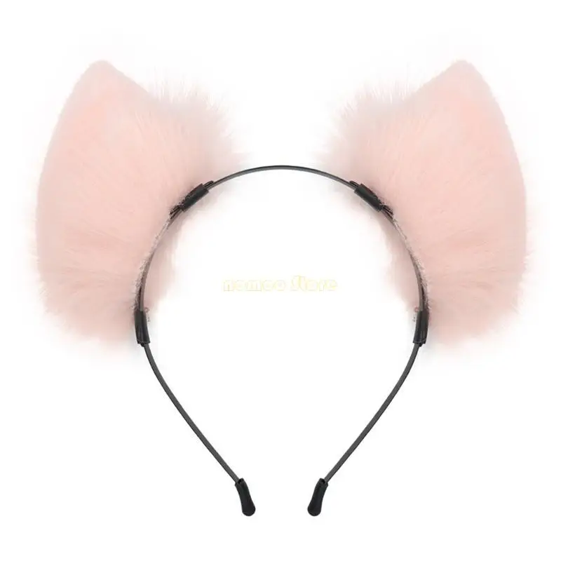 

31BF Furry Ear Hairband Anime Maid Headband Girls Hairhoop Comics Show Props