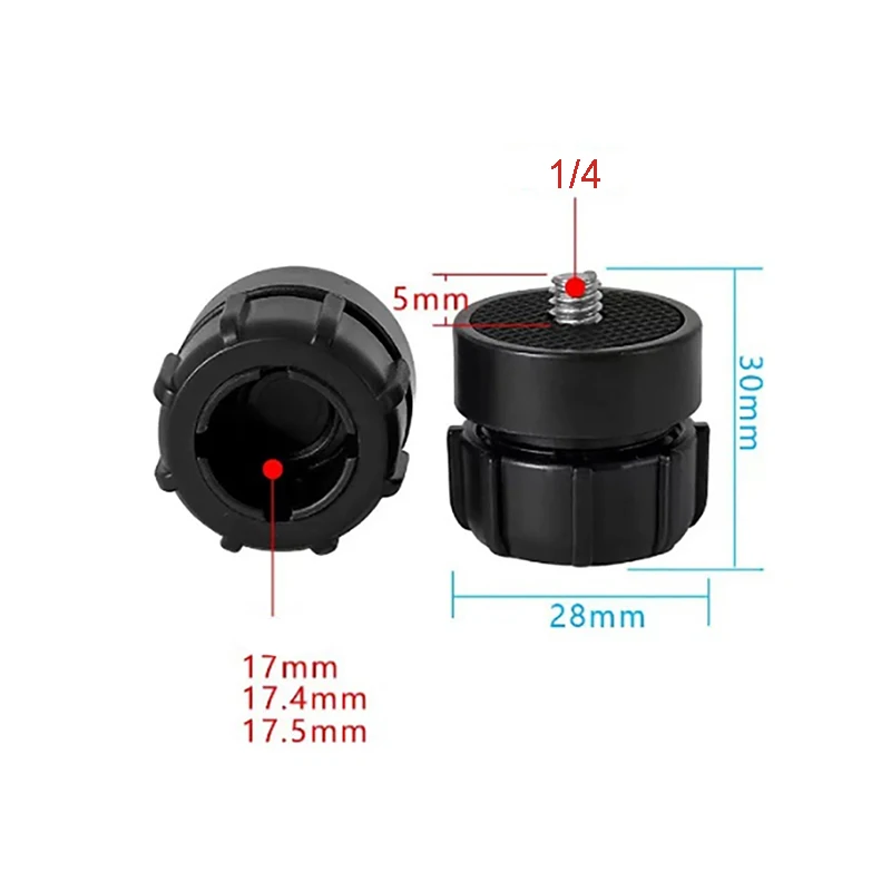1/4 Schraube auf 17 mm Kugelkopf-Kunststoff-Adapter für Telefonhalter, Kamera, Automontage, Stative, Monitore, Halterung – Detail 8