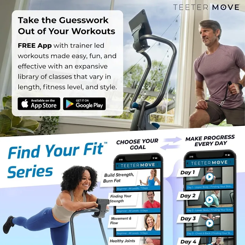 orm Home Gym Strength Trainer - Low-Impact Total Body Cable Resistance - TeeterMove Personal Training App