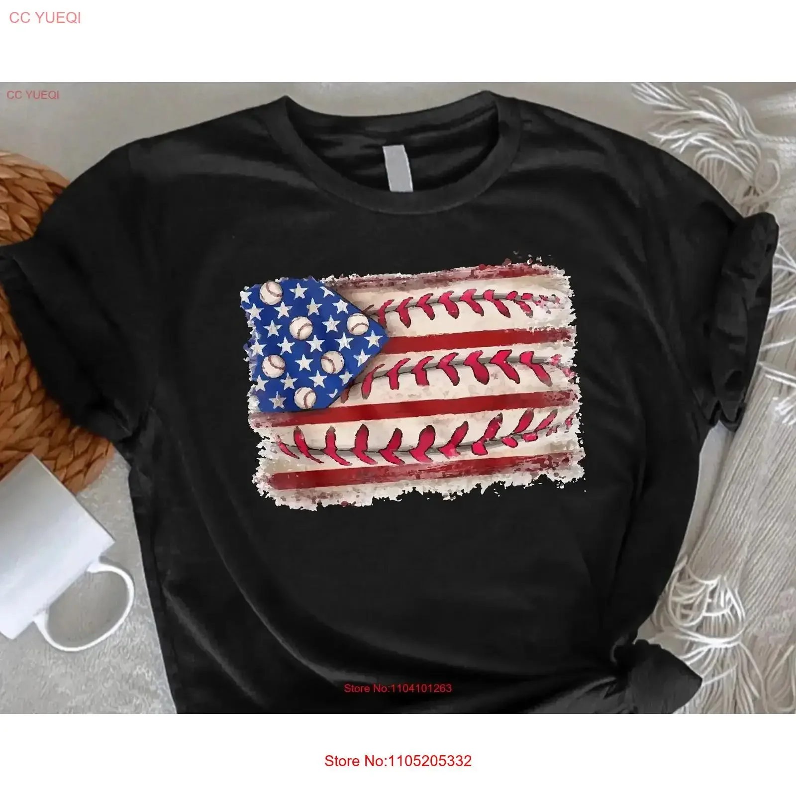 

Baseball American Flag T Shirt Patriotic Sports USA 4th Of July Independence Day Game vintage Washed fashion graphic Casual