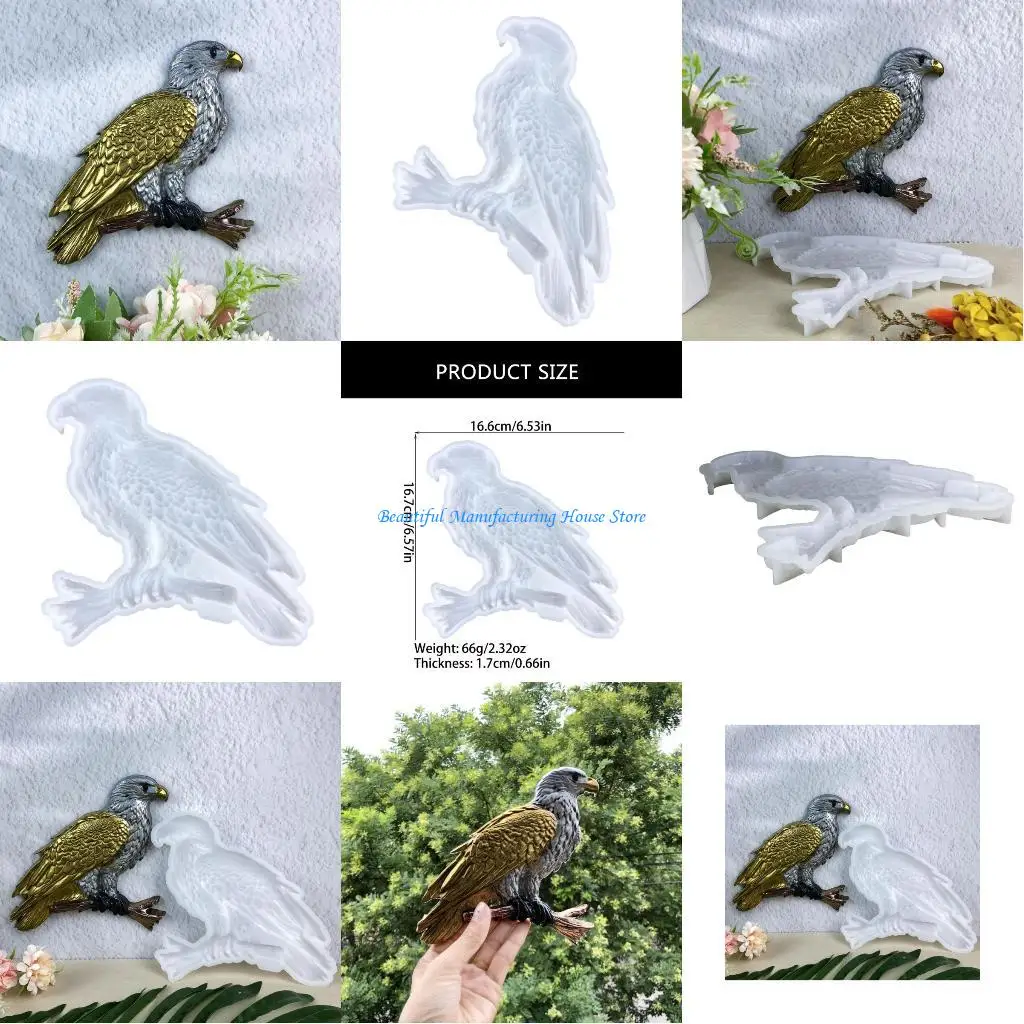 

E56A Stylish Crystal Epoxy Resin Wall Decoration Mold Flexible Silicone Mould for Vulture Wall Hanging Jewelry Making Tool