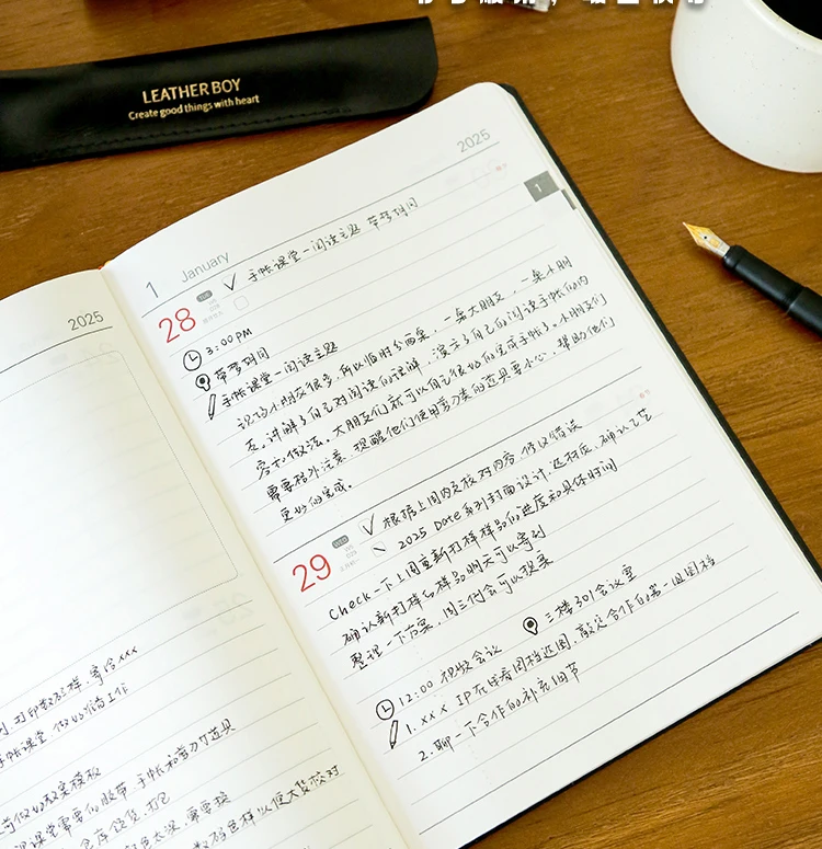 Imagem -05 - Kinbor-agenda Planner Notebook Capa Macia Manual de Planejamento de Eficiência Papelaria Escolar pu Página Dias 2025 a5