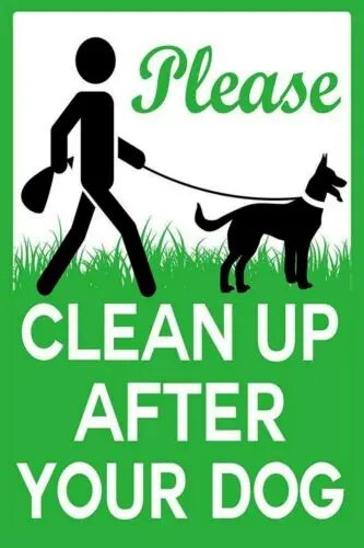 Please Clean Up After your Dog, Retro Vintage Style Metal Sign, polite request