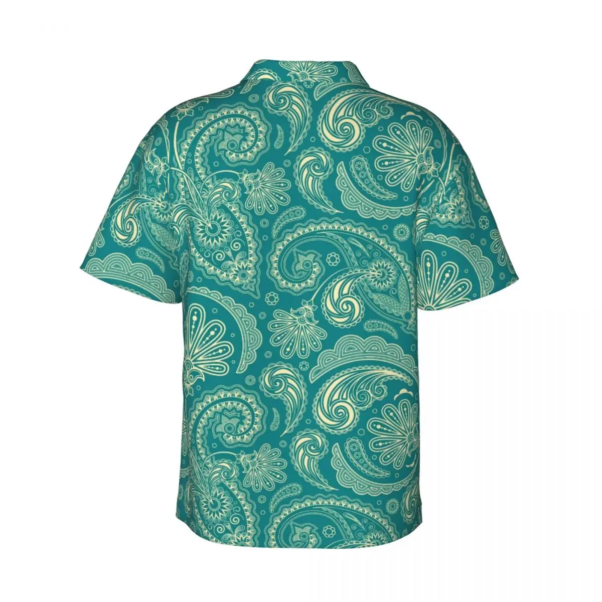 Chemise Hawaïenne Paisley pour Homme, Chemisier Décontracté, Imprimé Floral Rétro, Design de Style de Rue, Disponible en Bleu et Vert