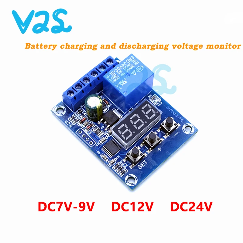 Battery Charge Discharge Voltage Monitor WX-001V DC 0V-99.9V With Relay Switch Output Automatically Cut-off Protect Battery