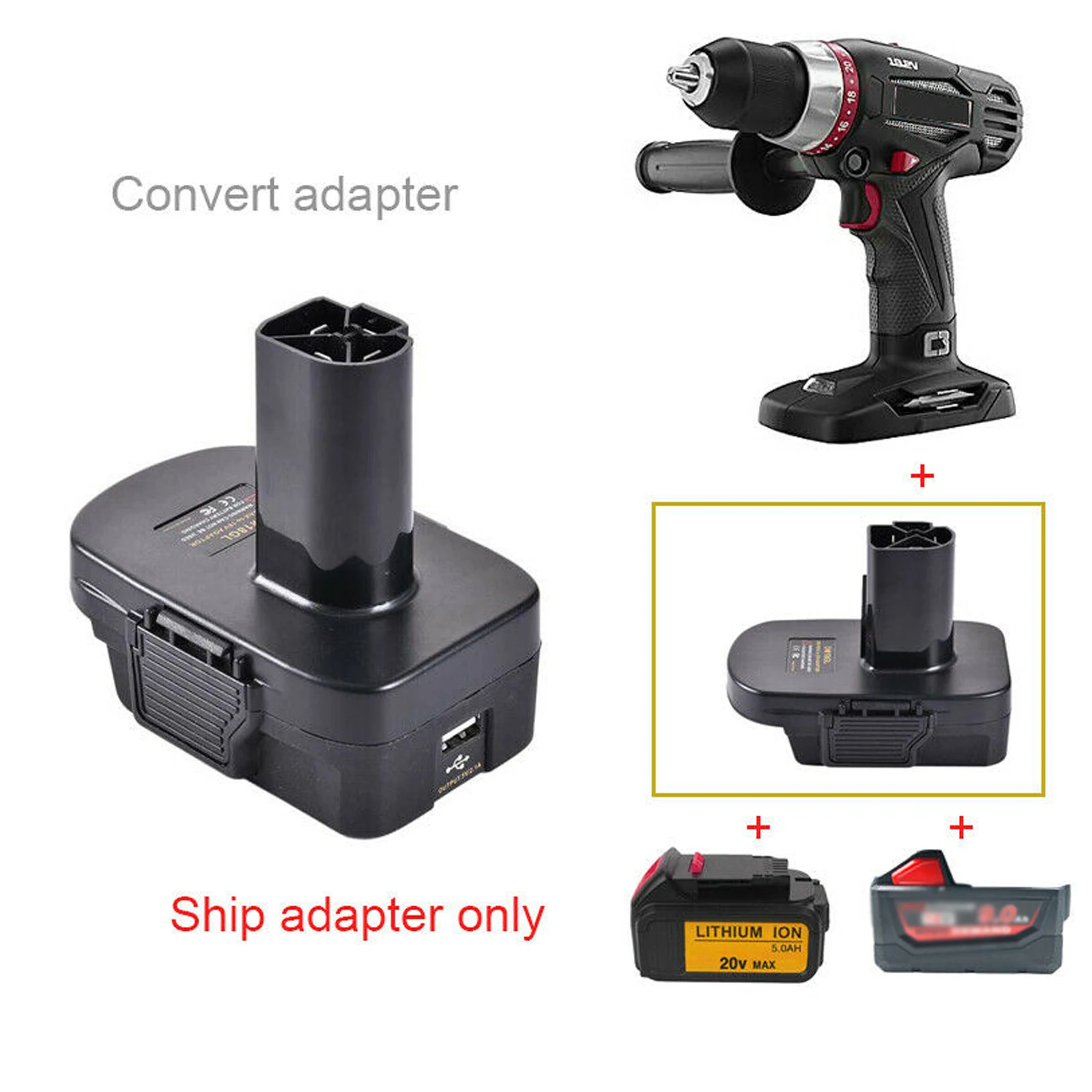 

Adatpor for CRAFTSMAN 19.2V Power tool use for Dewalt 18V 20V 54V 60V for Milwaukee 18 battery converter