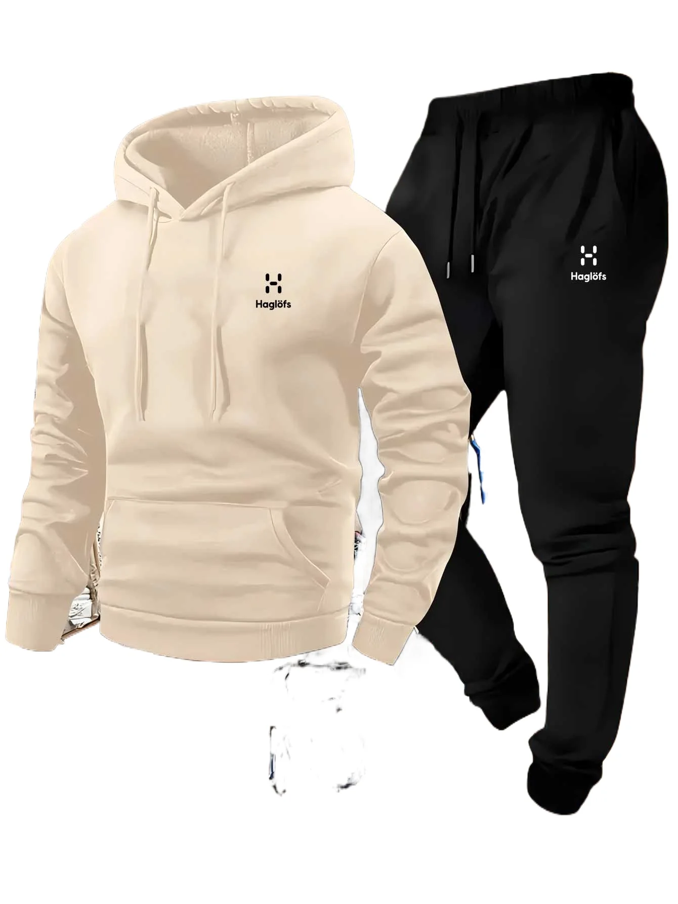 سويت شيرت رجالي كاجوال مكون من قطعتين للخريف والشتاء، بنطال طويل مع جيوب، بدلة، طراز خارجي عادي #5