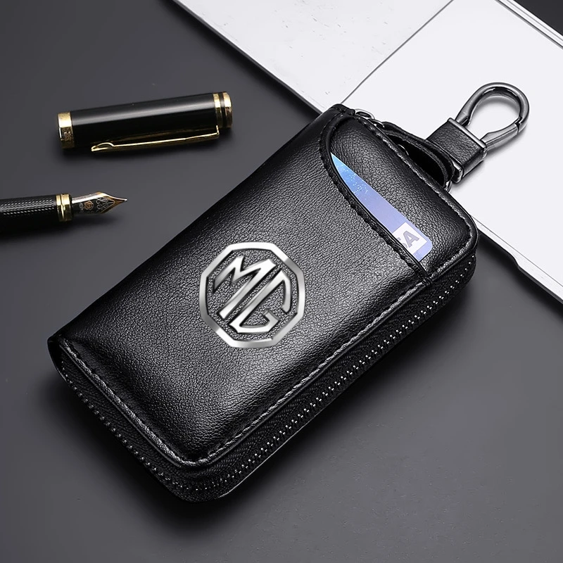

Genuine Leather KeyChain Multifunction Wallet Car Key Case Keys Pouch For MG ZS MG5 GS HS GT ZST MG3 MG6 MG7 Hector EZS EHS Ener