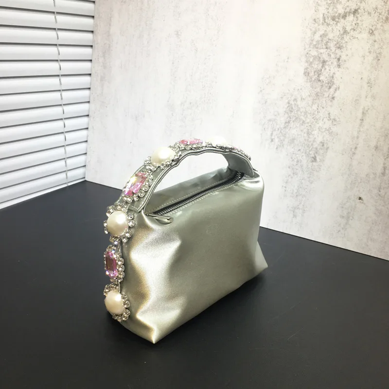 Bolso de mano con manchas de cristal para mujer, bolso de mano para fiesta, cena y noche, moda Ins