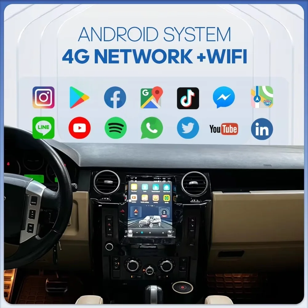 Android 14 For Land Rover Discovery 3 L320 LR3 L319 2004-2007 Wireless CARPLAY Radio Car Multimedia Player Stereo GPS Navig