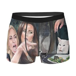 Woman Yelling at MemeCat Meme Funny Underpants Cotton Panties Man Underwear Print Shorts Boxer