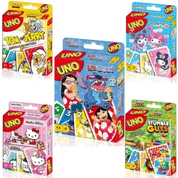 UNO Sanrio Gioco da tavolo Anime Cartoon Kawaii Figura Modello Famiglia Divertente Intrattenimento Uno Giochi di carte Regali di Natale