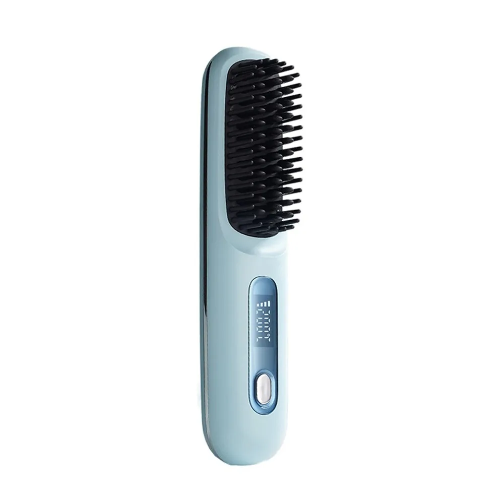 

LED Digital Display Electric Straightening Comb Hair Smoothing Negative Ions Hair Straighten Brush Anti-scalding