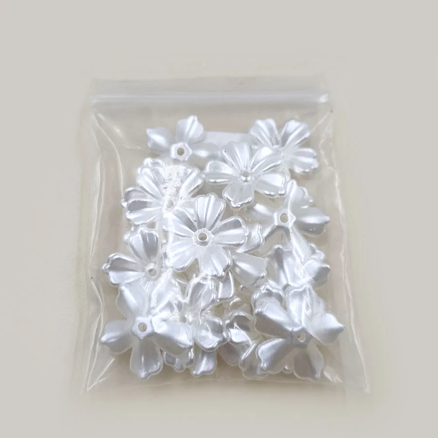 10/20pcs/lot ABS Imitation Pearl White Beads Caps Hairpin Brooches Needlework Jewelry Making Craft DIY Accessories