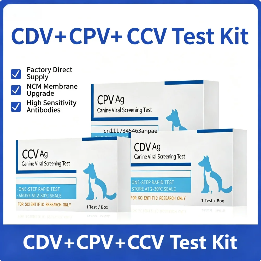 Canine Distemper,Canine Parvovirus,Canine Coronavirus,Feline Herpesvirus Test Strips ‑ Canine & Feline Viral Screening