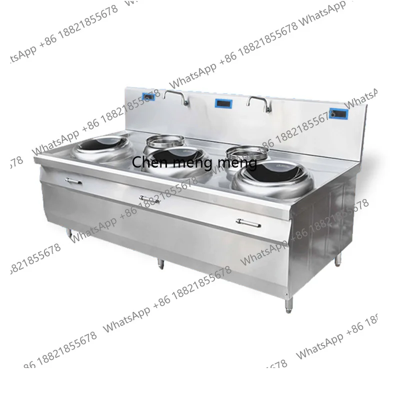

Three-head and two-tail stir-fry commercial three-eyed induction cooker wok energy-saving hotel stir-frying stove