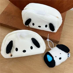 Kawaii Black White Dog borsa per matite in peluche di grande capacità astucci per matite carini custodia per cancelleria porta Organizer premi regalo