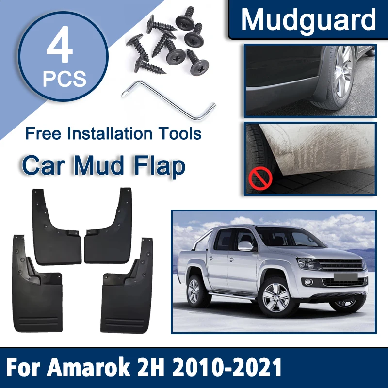 

For Volkswagen VW Amarok Fender Mudflads 2H 2011-2021 Mud Flaps Auto Mudguards Soft Rubber Dust-proof Tuning Cars Accessories