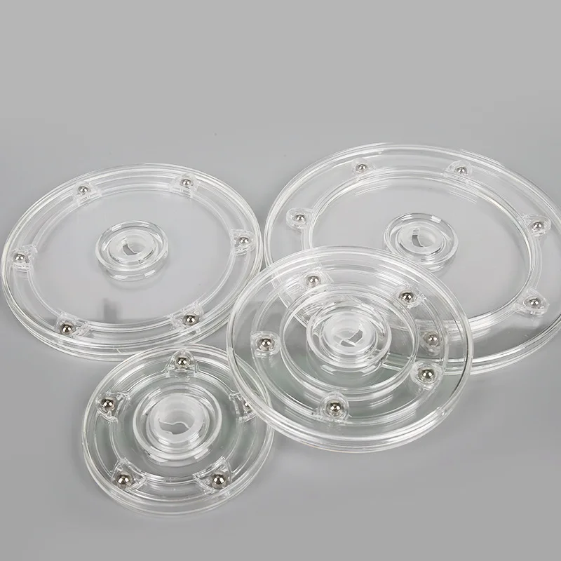 Turntable Acrylic 360 Rotating Display Stand Transparent Round Base Lazy Susan Jewelry Decor Swivel Plates Furniture Hardware